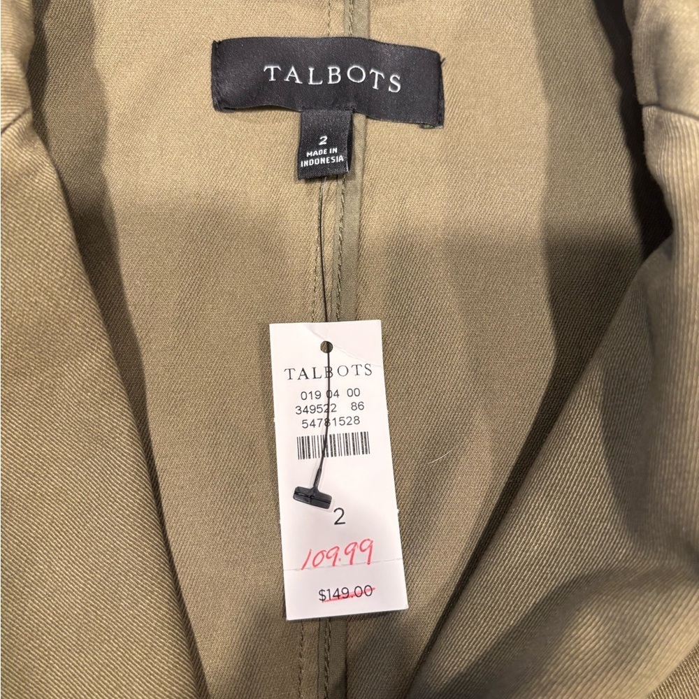 Talbots Olive Blazer, Women’s Size 2, NWT - Picture 2 of 7